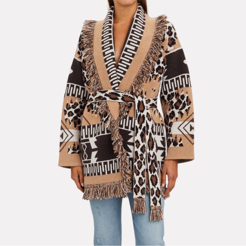 ALANUI leopard cardigan Aztec Icon Cashmere